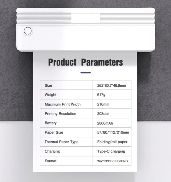 Impresora Termica Portatil A4 Bluetooth sin Tinta 5 555x592
